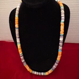 Wampum Shell, Spiny Oyster Necklace 18”. New, Unisex